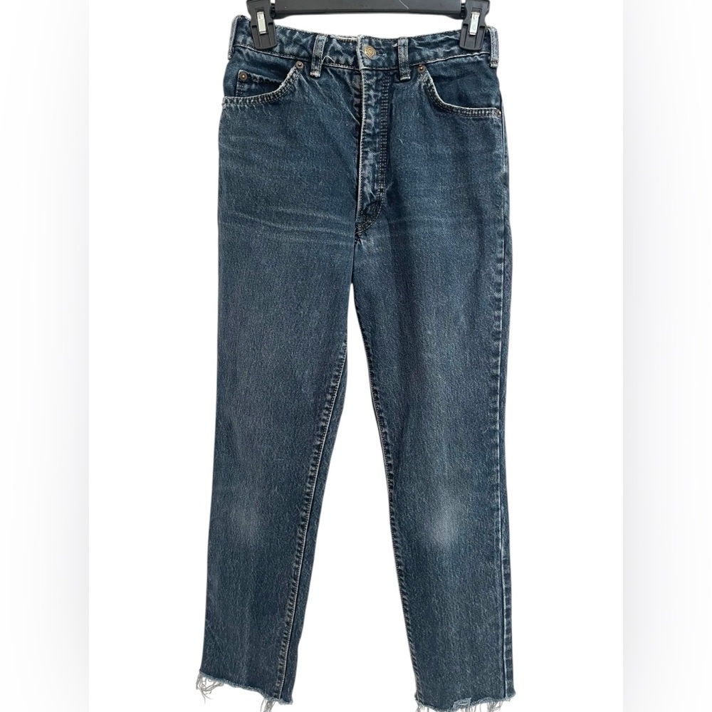 BIG-JOHN Acid Washed Hi waist Distressed Raw Hem Denim Size 28